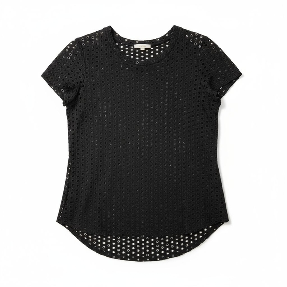 Wilfred Black Short Sleeve Cut Out Tee - Picture 1 of 8